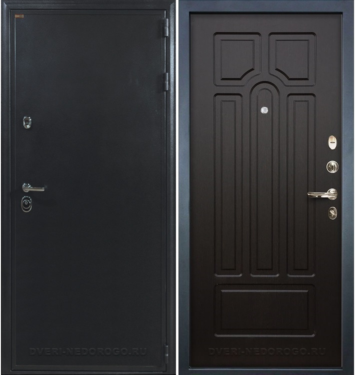 Входная квартирная порошковая дверь с МДФ - Колизей 32. Антик серебро / Венге