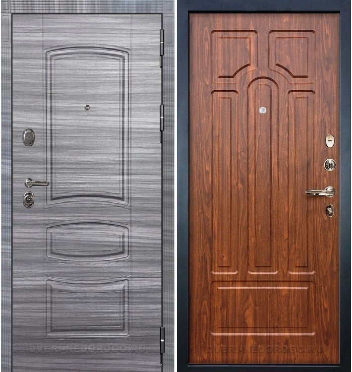 Дверь входная металлическая Легион Сандал серый 26. Сандал серый / Береза моренная