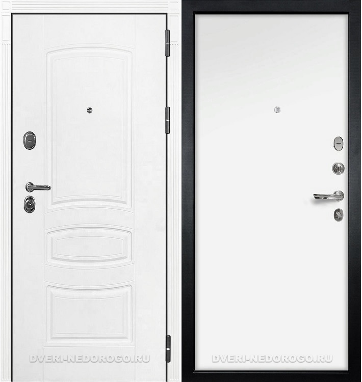 Дверь входная металлическая Легион Белая шагрень 59. Белая шагрень / Белый винорит