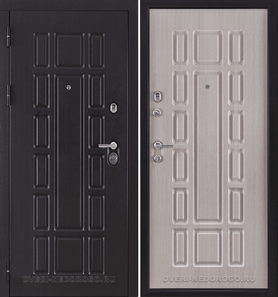 Дверь металлическая с обеих сторон панели МДФ - Консул NEW. Венге / Дуб светлый