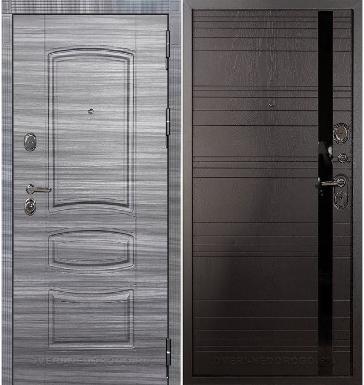 Дверь входная металлическая Легион Сандал серый 31. Сандал серый / Ясень шоколадный