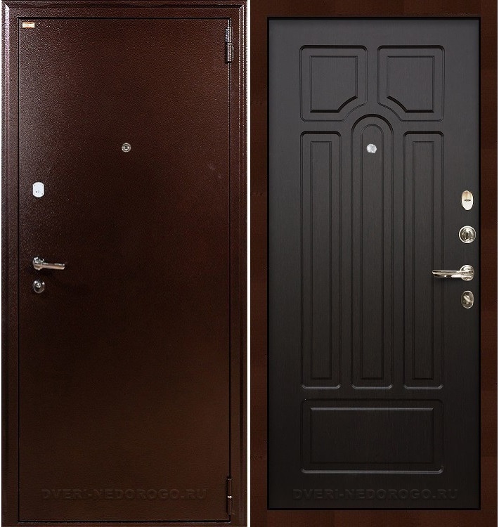 Дверь металлическая порошковая с МДФ внутри - 1А 32. Медный антик / Венге
