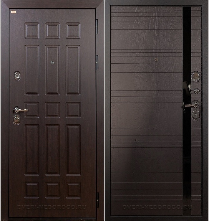 Дверь входная металлическая Сенатор 3К 31. Венге / Ясень шоколадный