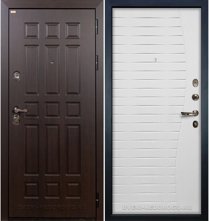 Дверь входная металлическая Сенатор 3К 36. Венге / Белый ясень