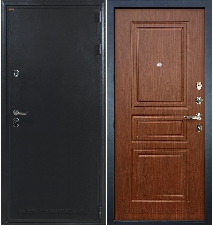 Входная дверь с порошковым окрасом и МДФ - Колизей 19. Антик серебро / Береза мореная