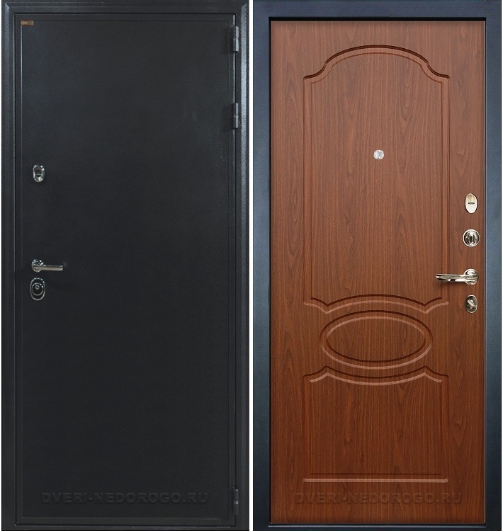 Входная дверь с порошковым окрасом и МДФ - Колизей 12. Антик серебро / Береза мореная