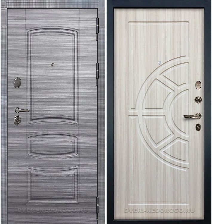 Дверь входная металлическая Легион Сандал серый 44. Сандал серый / Сандал белый