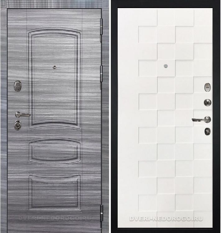 Дверь входная металлическая Легион Сандал серый 71. Сандал серый / Белая шагрень