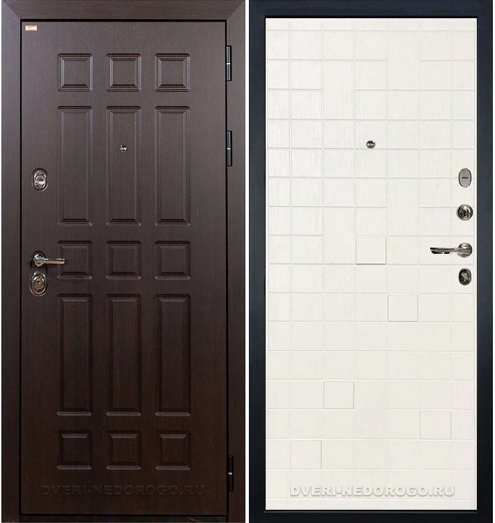 Дверь входная металлическая Сенатор 3К 56. Венге / Белый ясень