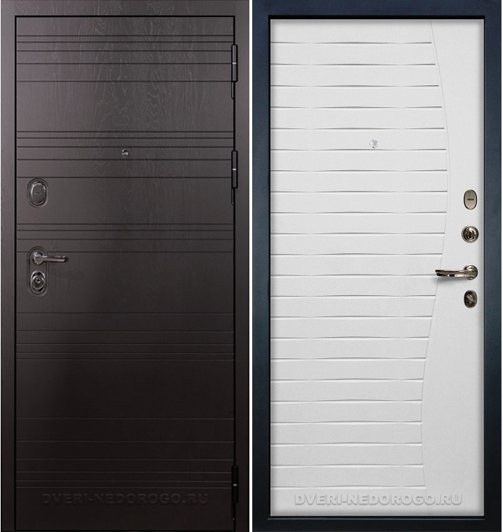 Дверь входная металлическая Легион Ясень шоколадный 36. Ясень шоколадный / Белый ясень