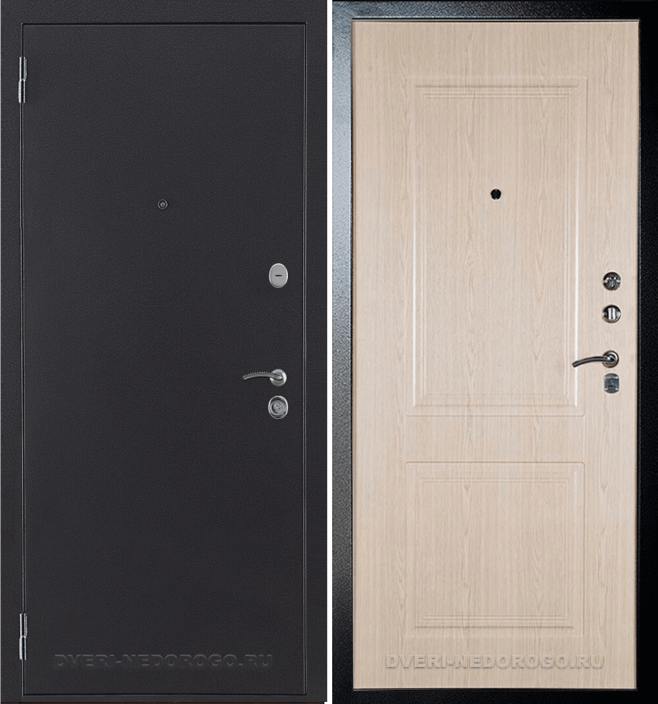Дверь в квартиру порошковая с МДФ - ДА-15. Антик серебро / Беленый дуб с рисунком "Абсолют"
