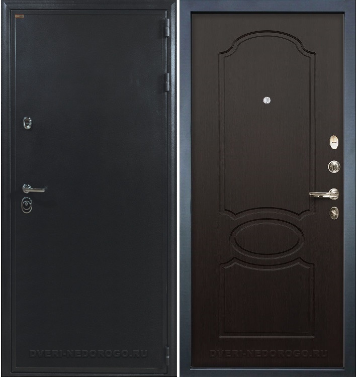 Входная дверь с порошковым окрасом и МДФ - Колизей 13. Антик серебро / Венге