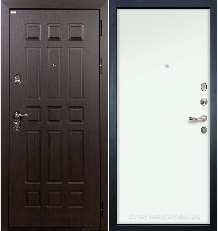 Дверь входная металлическая Сенатор 3К 59. Венге / Белый ясень