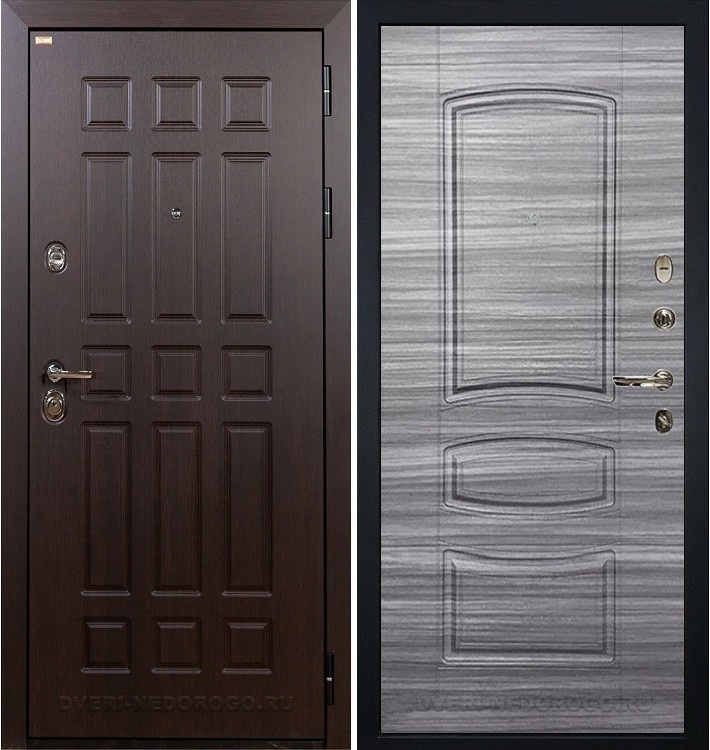 Дверь входная металлическая Сенатор 3К 69. Венге / Сандал серый