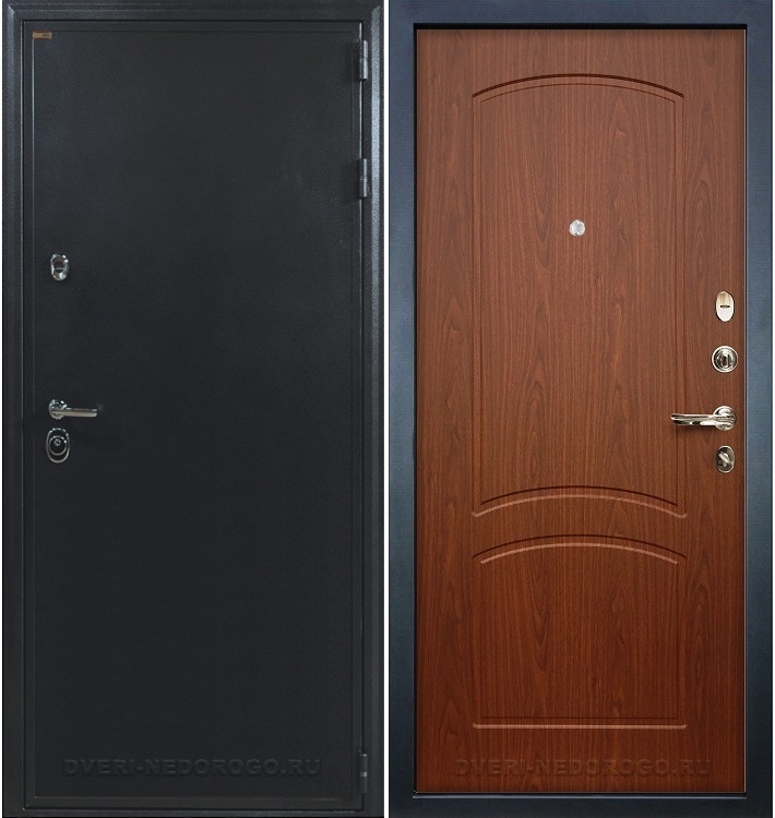 Входная дверь с порошковым окрасом и МДФ - Колизей 11. Антик серебро / Береза мореная