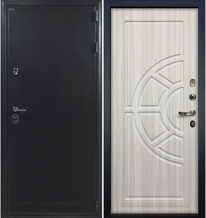 Входная дверь с порошковым окрасом и МДФ - Колизей 44. Антик серебро / Сандал белый