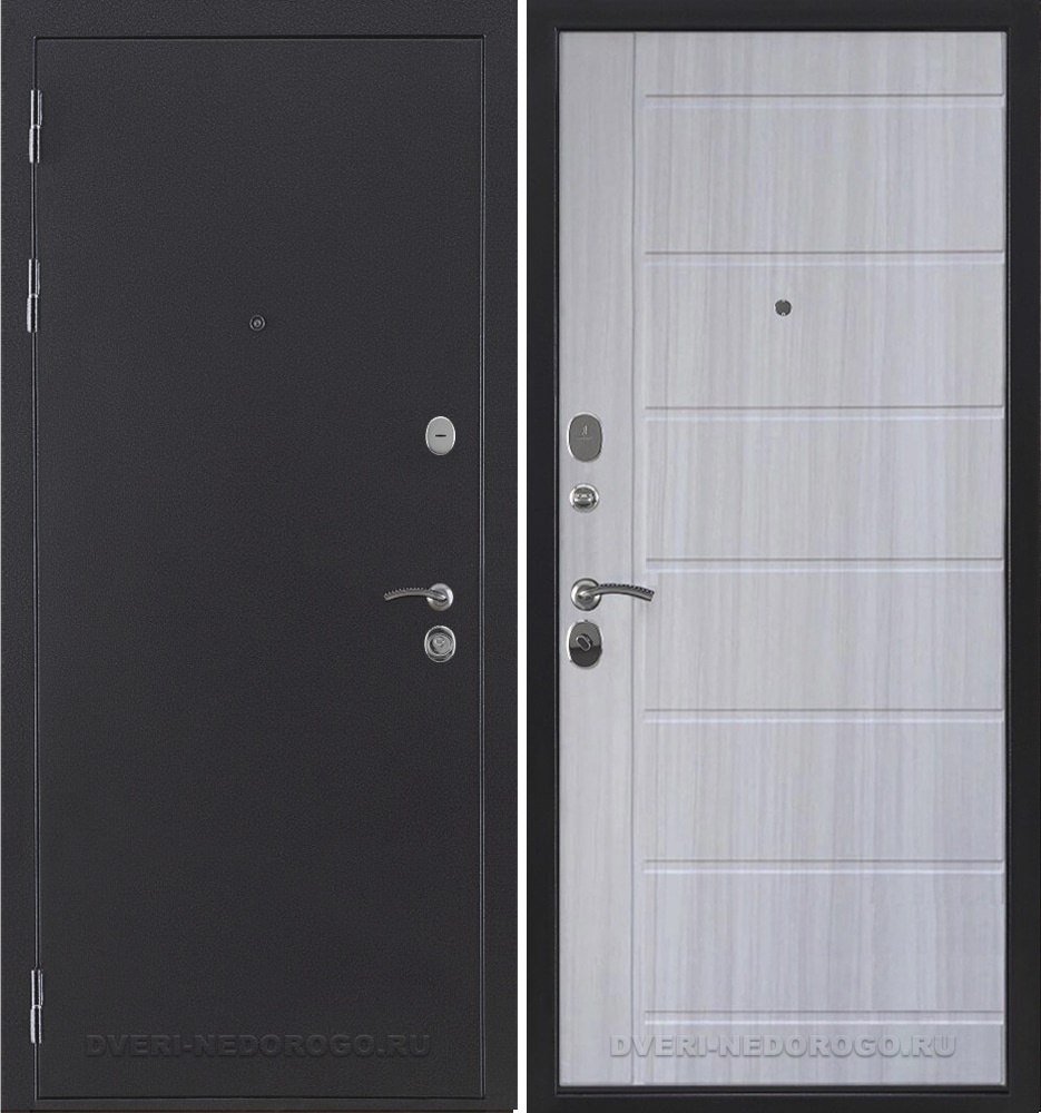 Дверь с порошковым окрасом и МДФ в квартиру - Галеон-2. Антик темное серебро / Сандал светлый