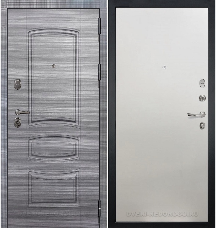 Дверь входная металлическая Легион Сандал серый 62. Сандал серый / Белый ясень