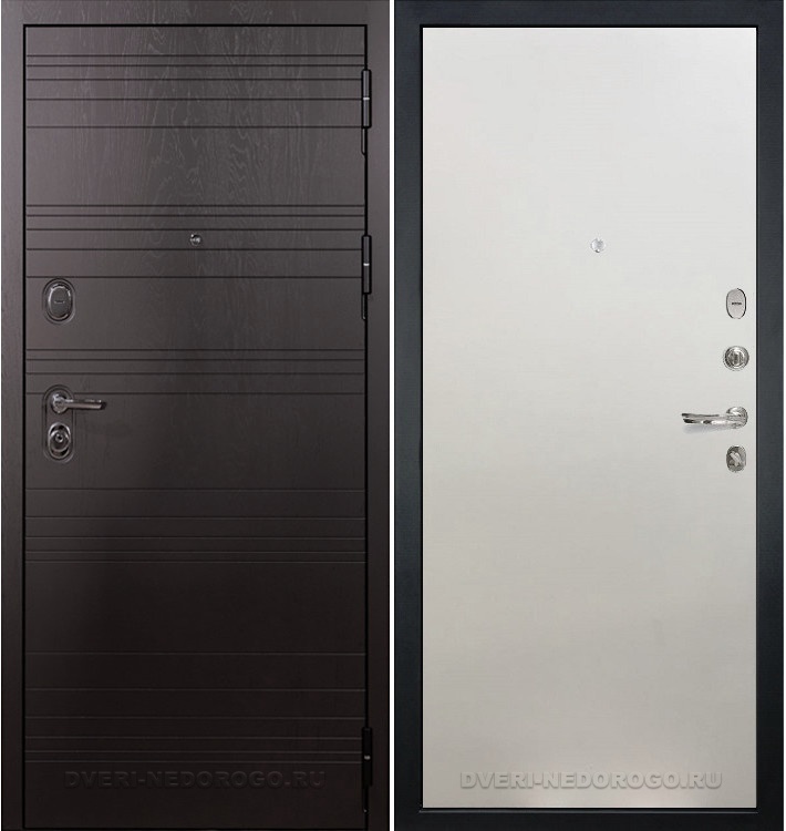 Дверь входная металлическая Легион Ясень шоколадный 62. Ясень шоколадный / Белый ясень