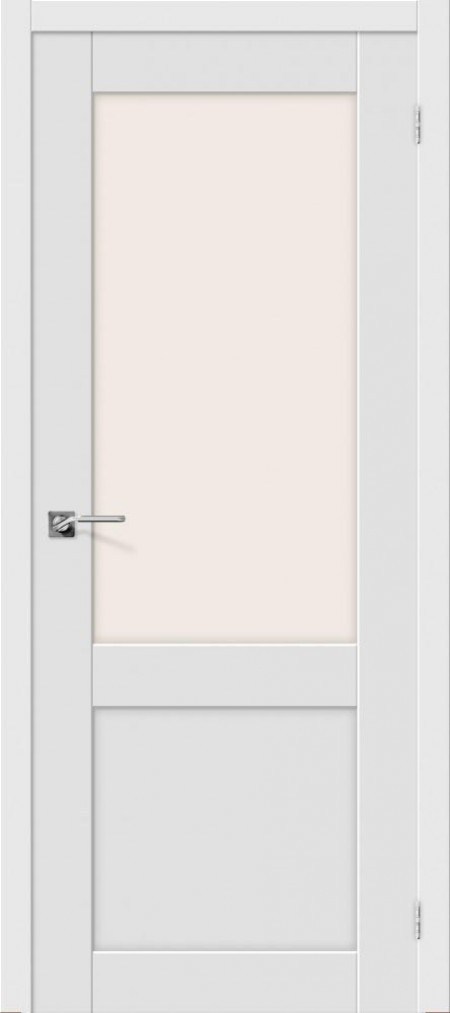 дверь Порта-2 белый остекление "сатинато" белое облицована пвх