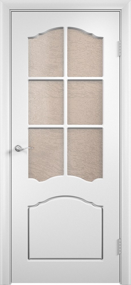 Дверь Лидия ПВХ-пленка. Со стеклом. Цвет: белый